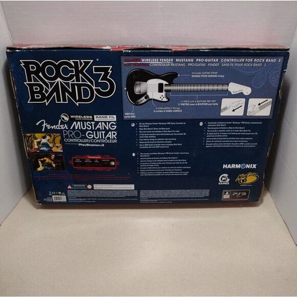 Rockband 3 Fender Mustang Pro Guitar & Strap PS3 PlayStation Mad Catz NO DONGLE - Picture 12 of 12